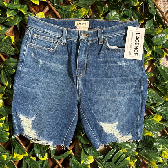 L’Agence Denim Bermuda Shorts Size 26 NWT - Picture 1 of 7